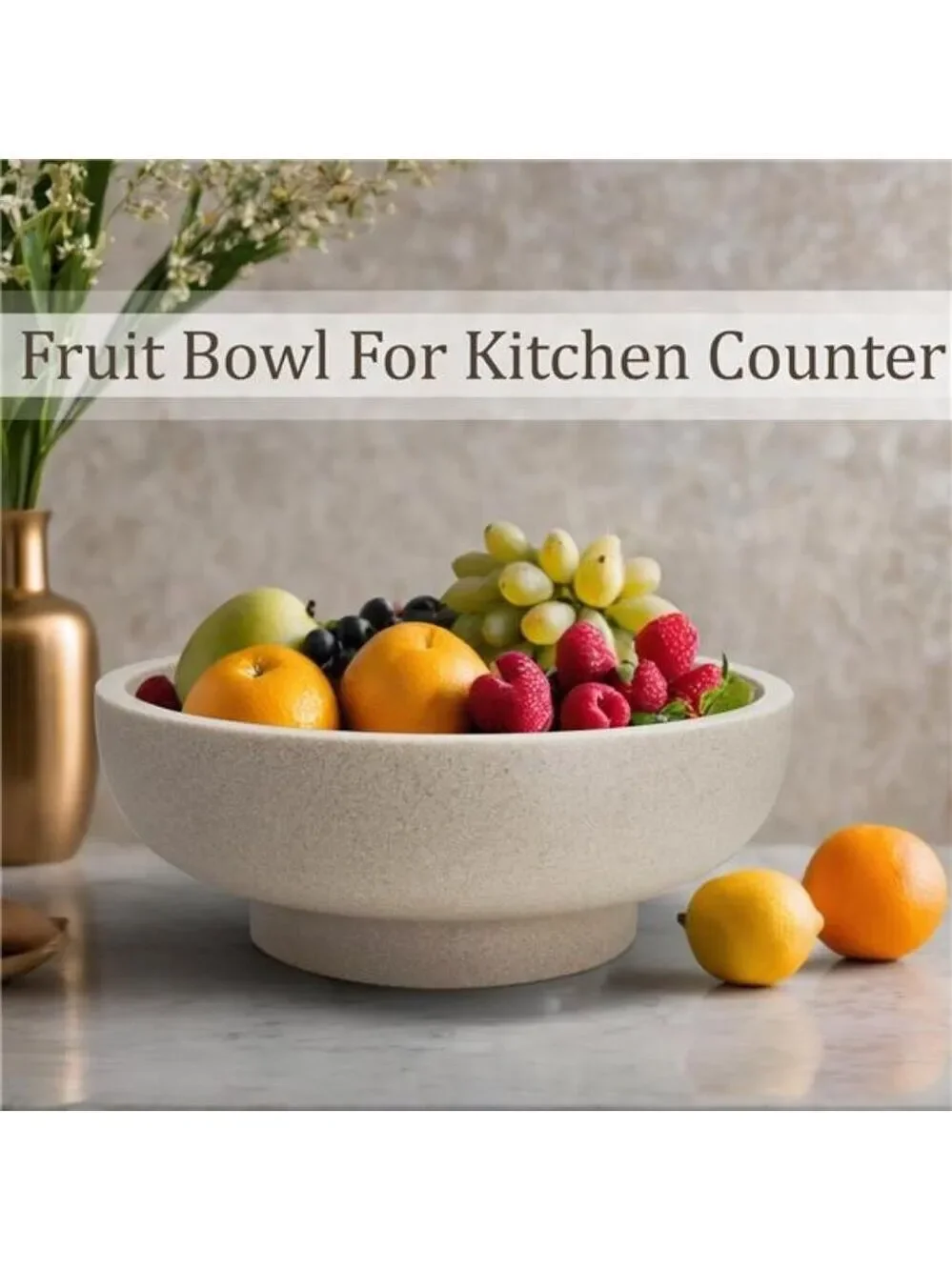 Modern Resin Decorative Bowl Fruit Holder Kitchen Entryway Key Dish Beige